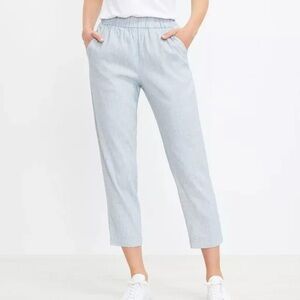 Lou & Grey Crosshatch Softstretch Linen Pants Size Medium EUC (Light Blue)